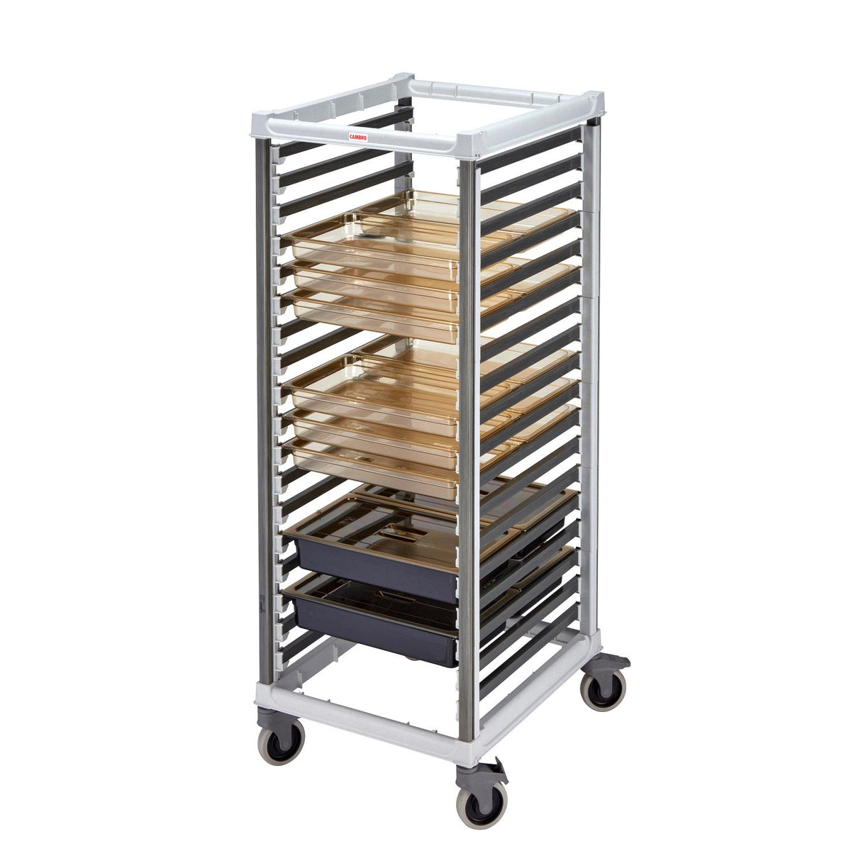 Cambro UGNPR21F36480 Camshelving GN 2/1 Food Pan Trolleys Full Size Trolley - Speckled Gray