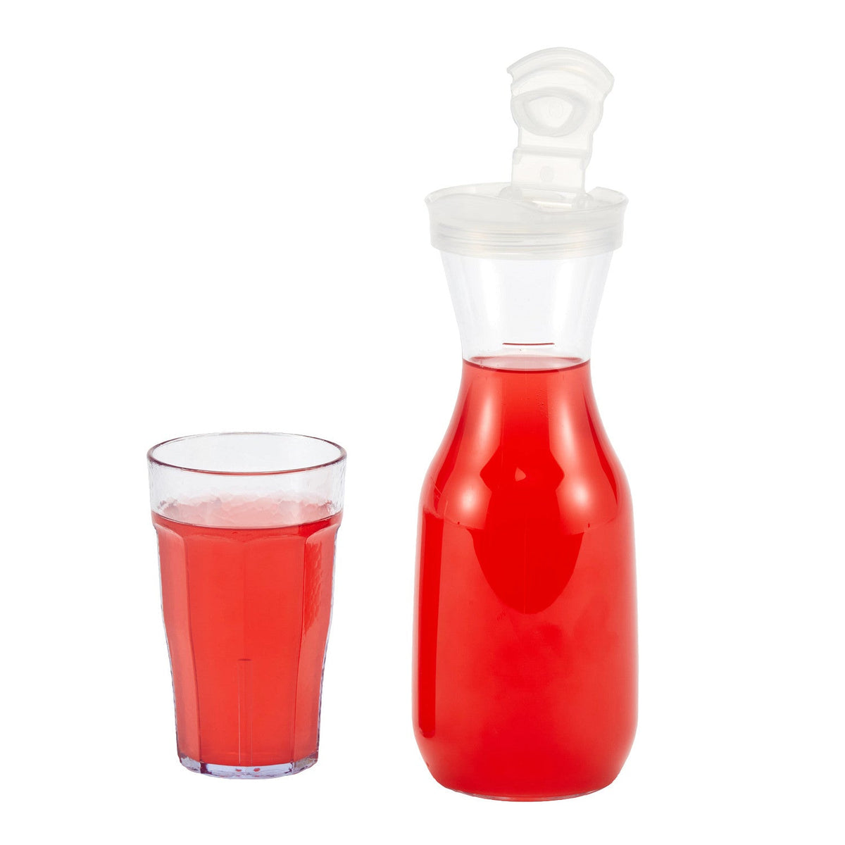 Cambro WW1000T135 Camwear Camliter Beverage Decanter with Flip Lid, 1000 mL (33,81 oz) - Clear