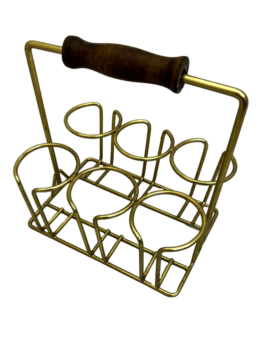 Chai Glass Carrier in Brass / Gold Finish - 6 Glass Capacity