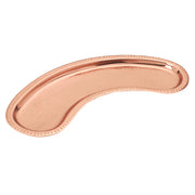 Copper Plated Hammered Curved Moon Tray Plate - 15 inch wide x 4.75 inch Deep