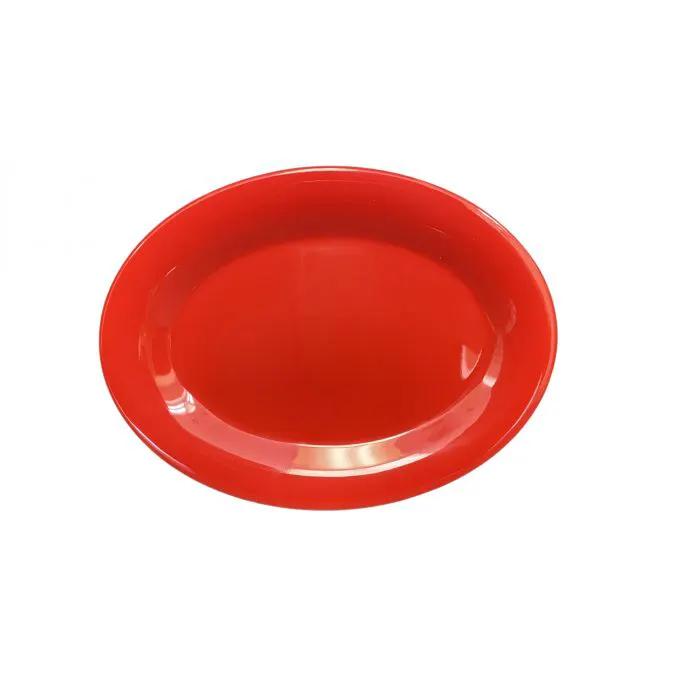 Thunder Group CR209PR, 9 1/2" X 7 1/4" PLATTER, PURE RED, Melamine, NSF, Case Pack of 12