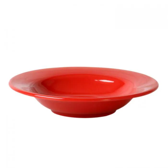 Thunder Group CR5077PR, 8 OZ, 7 3/4" WIDE RIM SALAD BOWL, PURE RED, Melamine, NSF, Case Pack of 12