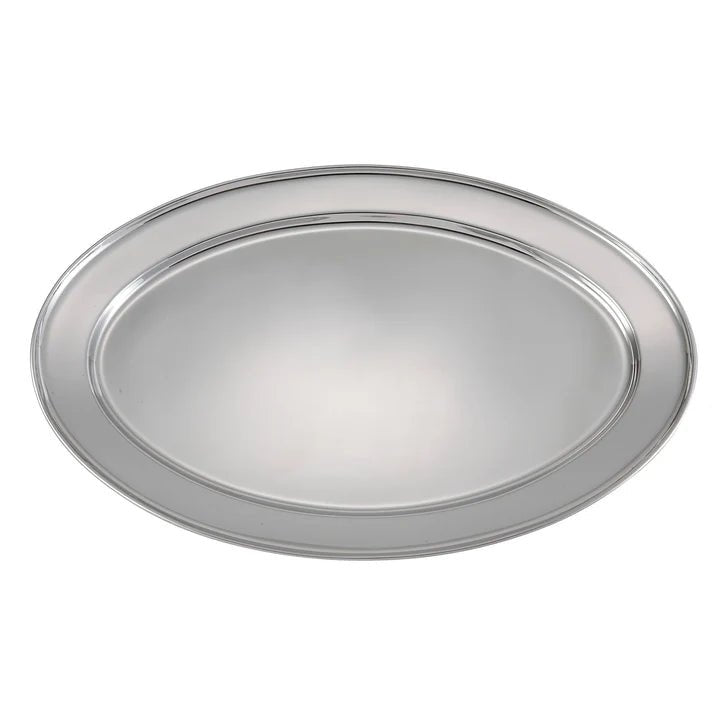 WINCO OPL - 22 Stainless Steel Serving Platter, Oval, 21 - 3/4" x 14 - 1/2"