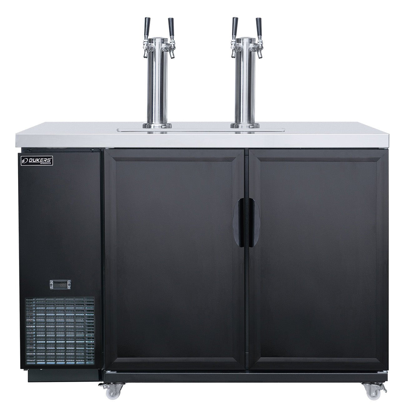Dukers DKB60 - M2, Dual Tap Kegerator, Draft Beer Cooler, Hinged Door
