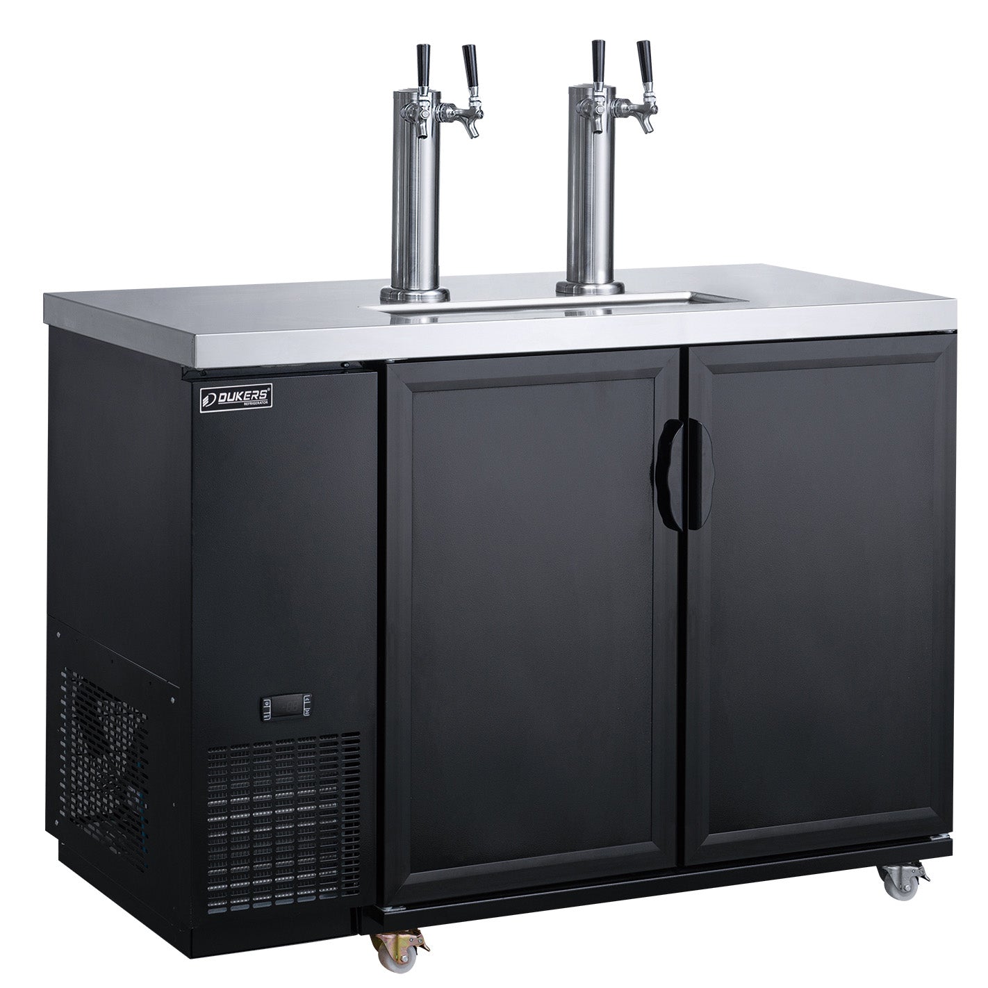 Dukers DKB60 - M2, Dual Tap Kegerator, Draft Beer Cooler, Hinged Door