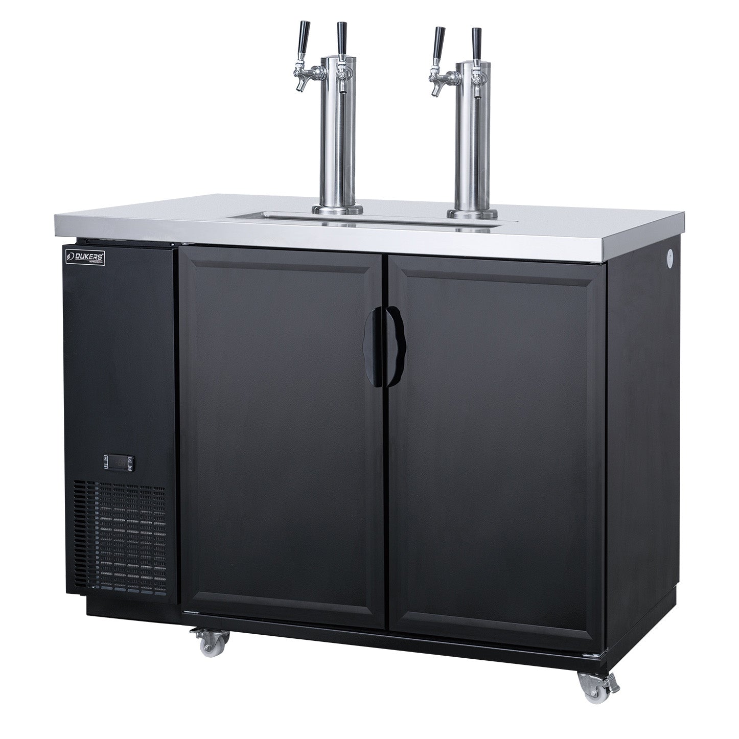 Dukers DKB48 - M2, Dual Tap Kegerator, Draft Beer Cooler, Hinged Door,