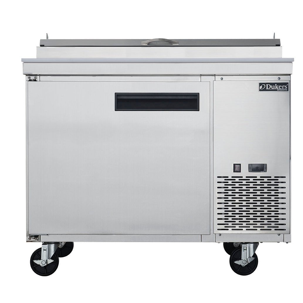 DUKERS DPP44 Commercial Single Door Pizza Prep Table Refrigerator