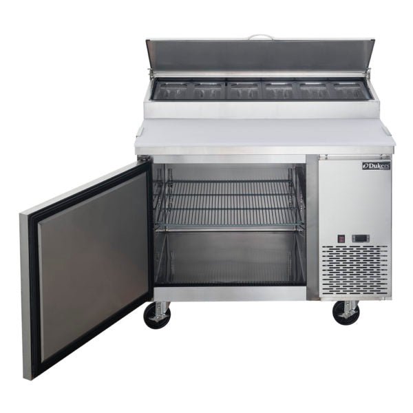 DUKERS DPP44 Commercial Single Door Pizza Prep Table Refrigerator