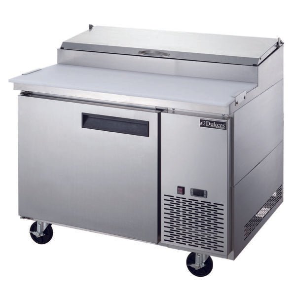 DUKERS DPP44 Commercial Single Door Pizza Prep Table Refrigerator