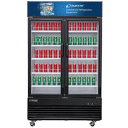 Dukers DSM - 33R Commercial Glass Swing 2 - Door Merchandiser Refrigerator, Digital temperature controls, LED Lighting