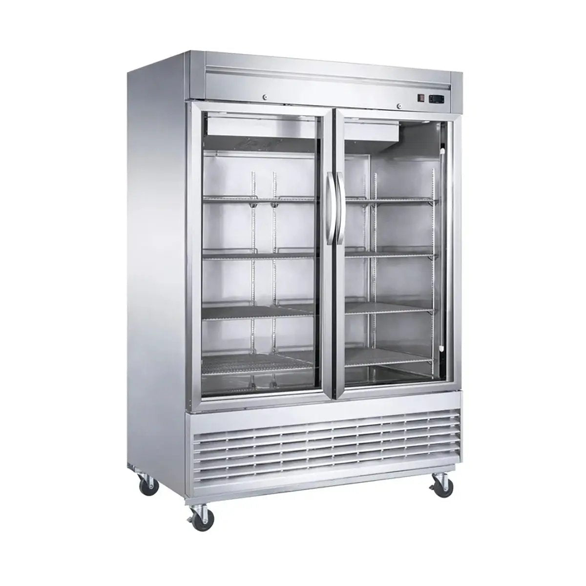 Dukers D55F-GS2 55" 2-Glass Door Reach-In Freezer, Bottom Mounted, 40.74 cu. ft. Product Image