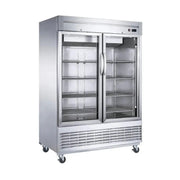 Dukers D55F-GS2 55" 2-Glass Door Reach-In Freezer, Bottom Mounted, 40.74 cu. ft. Product Image