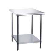 Dukers DCSTW-3024 24in. x 30in. Stainless Steel Work Table with Adjustable Undershelf, 18 Gauge, NSF