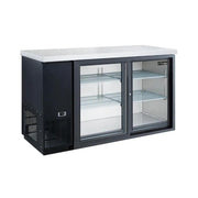 Dukers DBB48-S2 48-inch back bar cooler with sliding glass doors, stainless steel