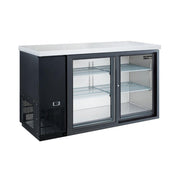 Dukers DBB60-S2 60-inch back bar cooler with sliding glass doors, stainless steel