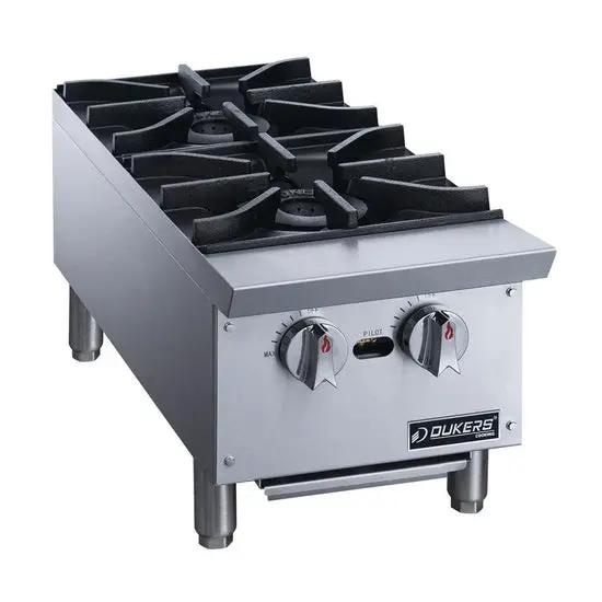 DCHPA12 hot plate top-down view of 2-burner cooking surface
