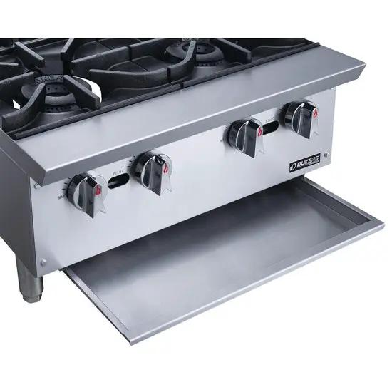 Removable drip catch tray on Dukers DCHPA24 commercial hot plate