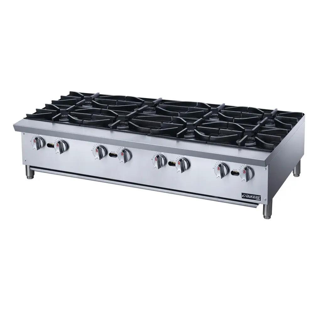 Dukers DCHPA48 8-burner commercial gas hot plate – front view