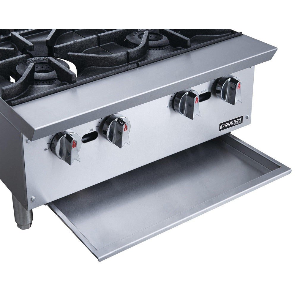 Dukers DCHPA48 48in. Countertop Gas Hot Plate, 8 Lift-Off Burners, 32,000 BTU Each, 256,000 BTU - view 5