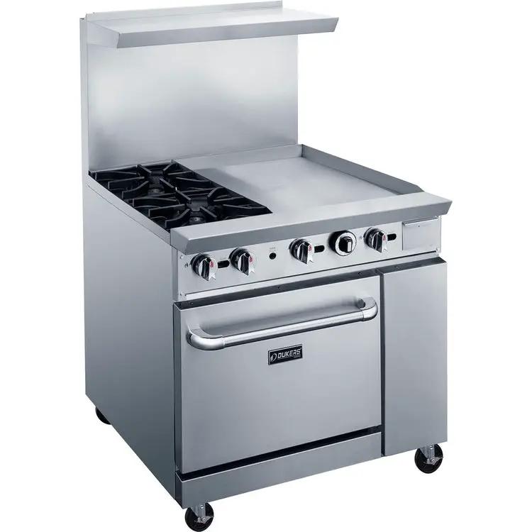 Dukers DCR36-2B24GM 36-inch commercial gas range with 2 burners and 24-inch griddle