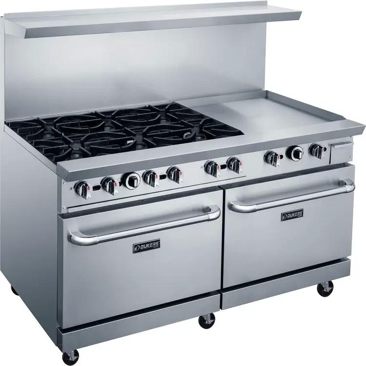Dukers DCR60-6B24GM 60-inch commercial gas range with 6 burners and 24-inch griddle
