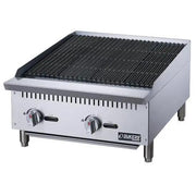 Dukers DCRB24 24-inch commercial countertop char-broiler front view with cast iron grates
