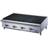 Dukers DCRB48 48-inch commercial countertop char-broiler front view with cast iron grates