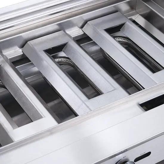 Dukers DCRB48 radiant burner cover for even 140,000 BTU heat distribution across the cooking surface