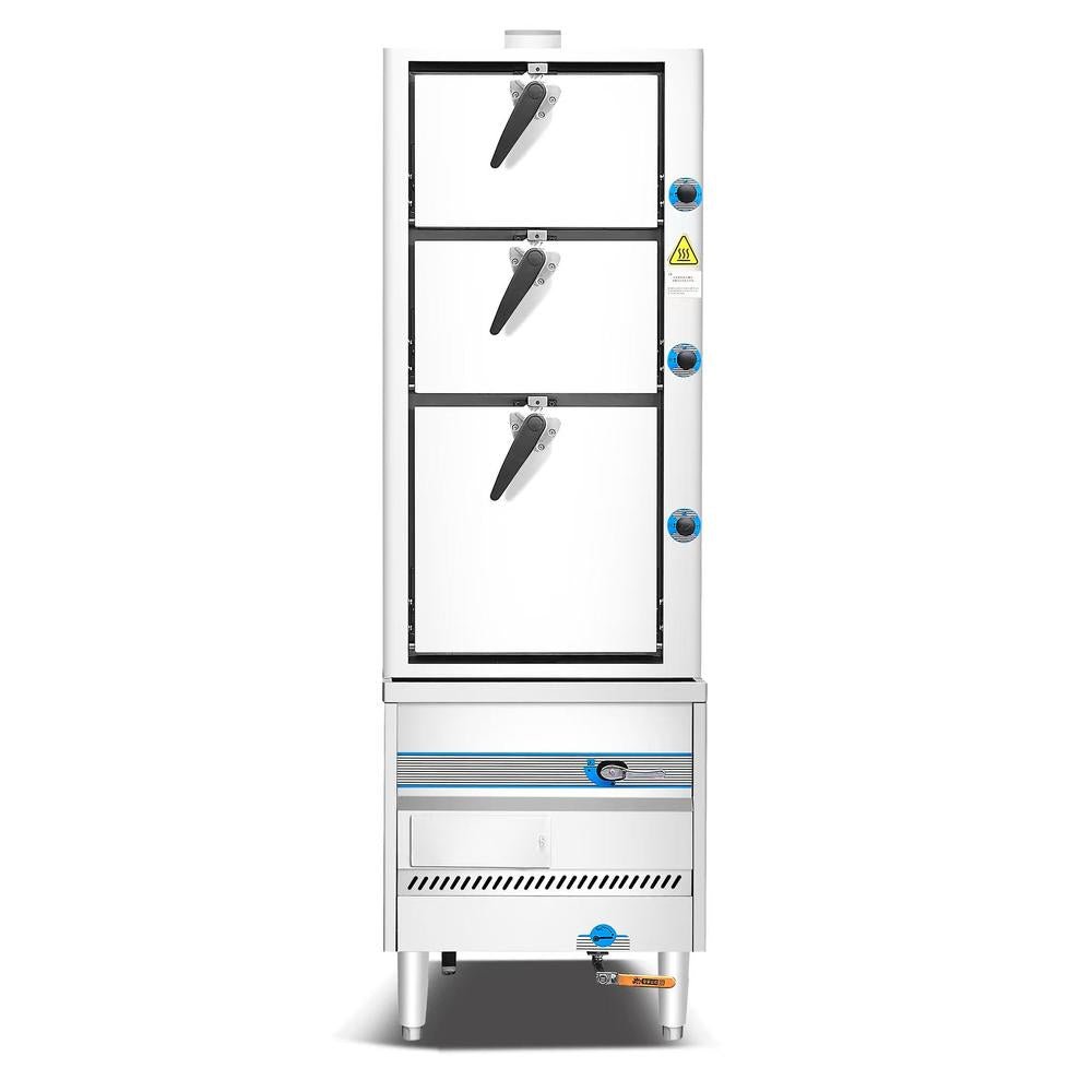 Dukers DCSC36 36in. Commercial Steam Cabinet, 3 Compartments, 135,000 BTU, Stainless Steel - view 2