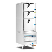 Dukers DCSC36 36in. Commercial Steam Cabinet, 3 Compartments, 135,000 BTU, Stainless Steel