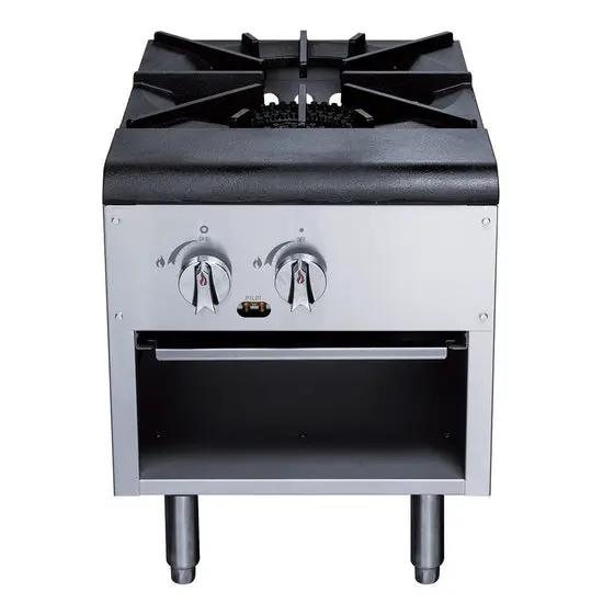 DCSPA1 stock pot range side profile showing leg height and burner layout