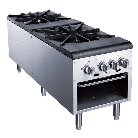 Top-down view of DCSPA2 extended cooking area with 4 stock pot burners