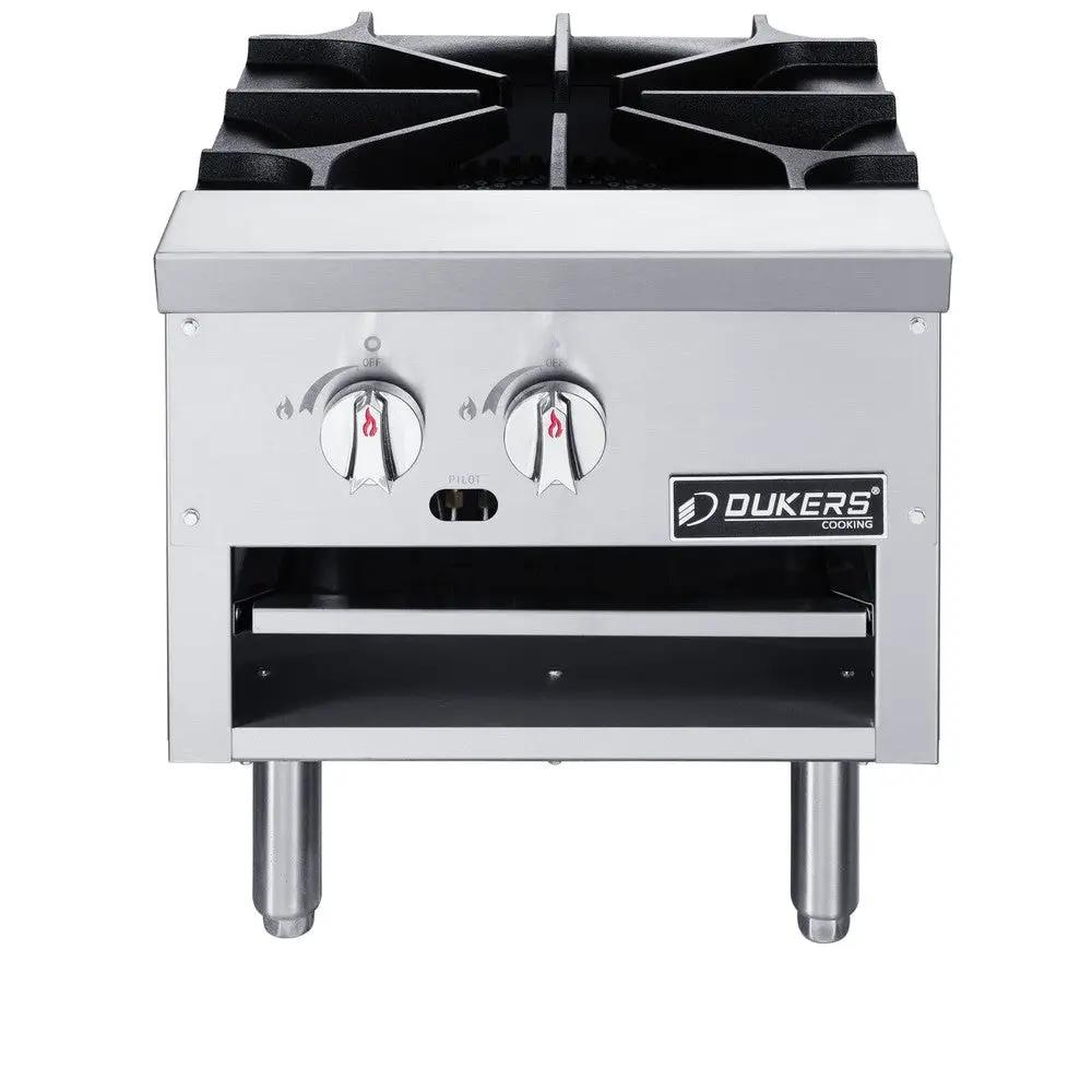 Dukers DCSPB1 2-burner low-profile stock pot range – front view