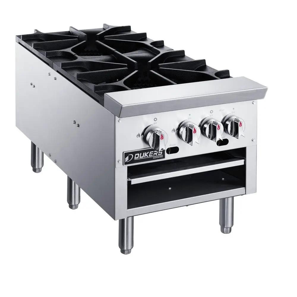 Dukers DCSPB2 4-burner low-profile stock pot range – front view