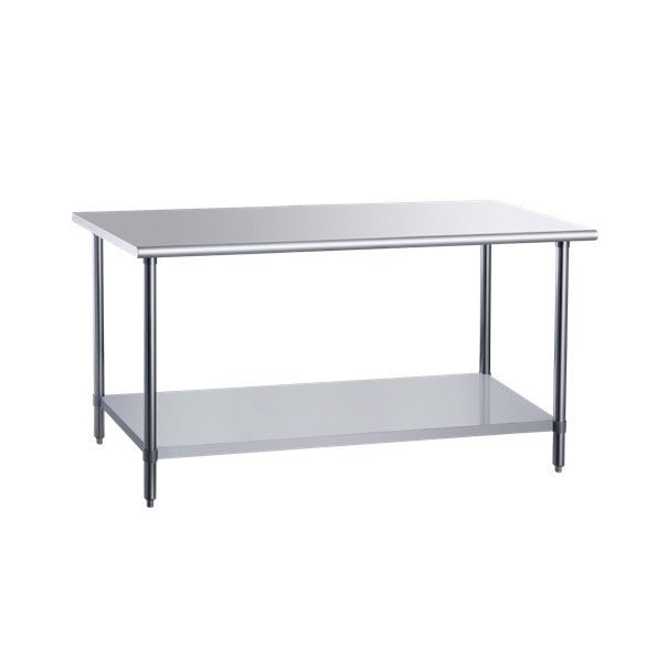 Dukers DCSTW-3060 60in. x 30in. Stainless Steel Work Table with Adjustable Undershelf, 18 Gauge, NSF