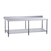 Dukers DCSTW-3072B 72in. x 30in. Stainless Steel Work Table with 3-3/4in. Backsplash & Undershelf, NSF