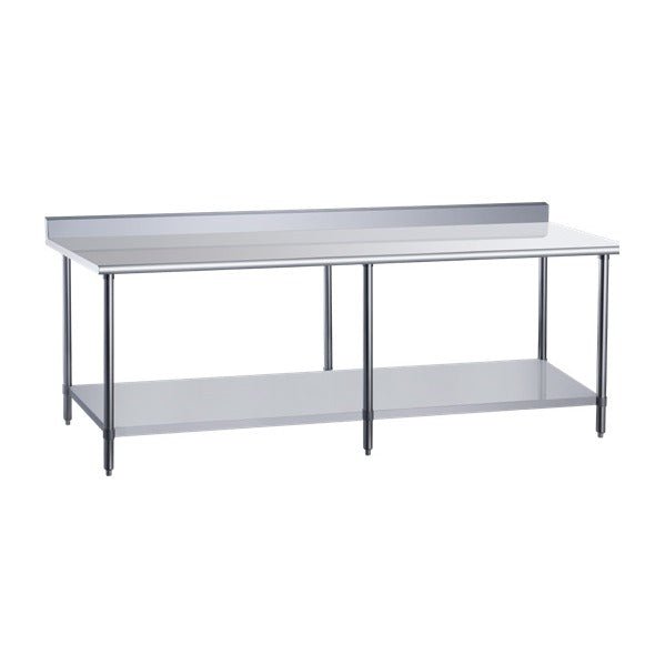 Dukers DCSTW-3072B 72in. x 30in. Stainless Steel Work Table with 3-3/4in. Backsplash & Undershelf, NSF