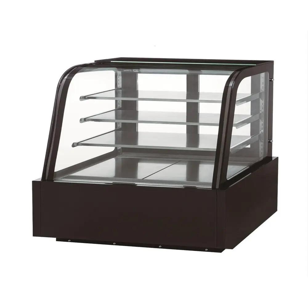 Dukers DDM60R-CB 60-inch curved glass refrigerated bakery display case with 3 shelves