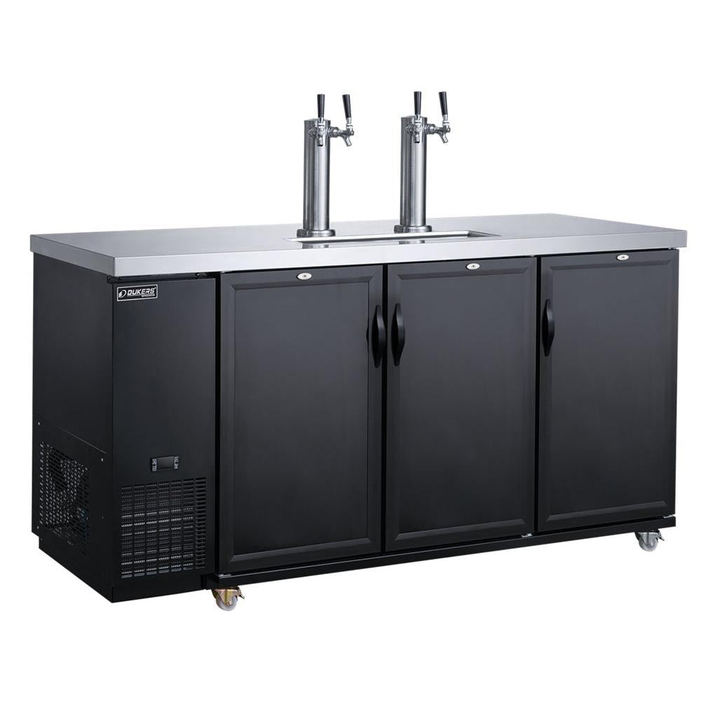Dukers DKB72-M3 72in. Three-Door Kegerator, Draft Beer Dispenser, Locking Solid Doors, 19.2 Cu. Ft.