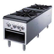 Dukers DSCPA2 double three-ring burner gas stock pot range for commercial kitchens