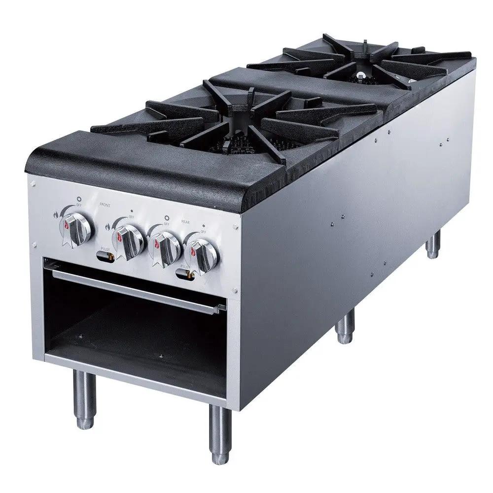 Dukers DSCPA2 double three-ring burner gas stock pot range for commercial kitchens