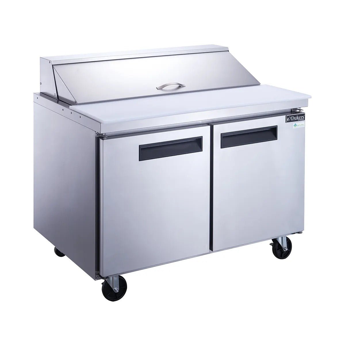 Dukers DSP36 - 10 - S2 2 Door Commercial Sandwich Prep Table Refrigerator - 10 Pans