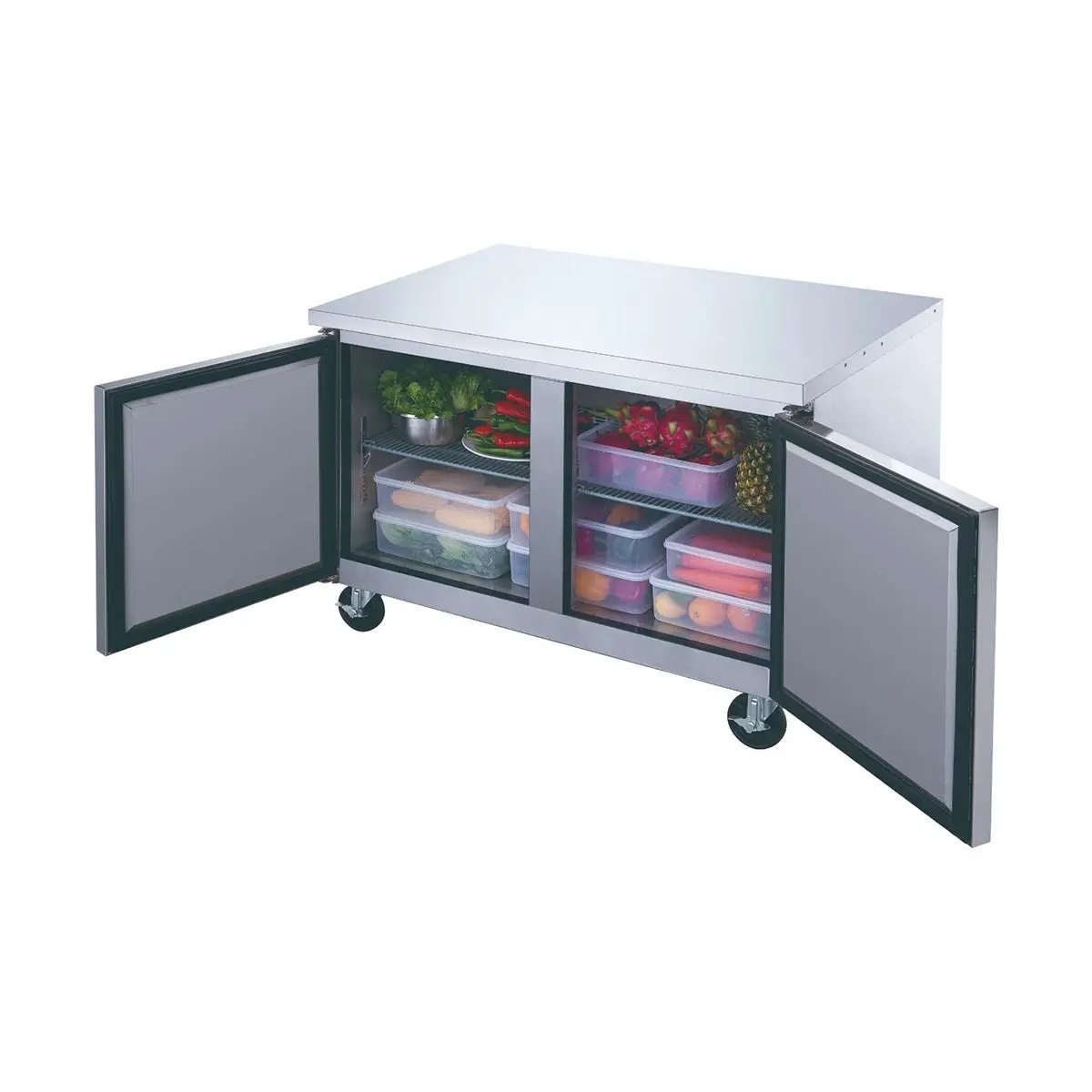 Dukers Appliance Co DUC36R 36" 2-Doors Undercounter Refrigerator, Stainless Steel, 9.6 cu. ft.