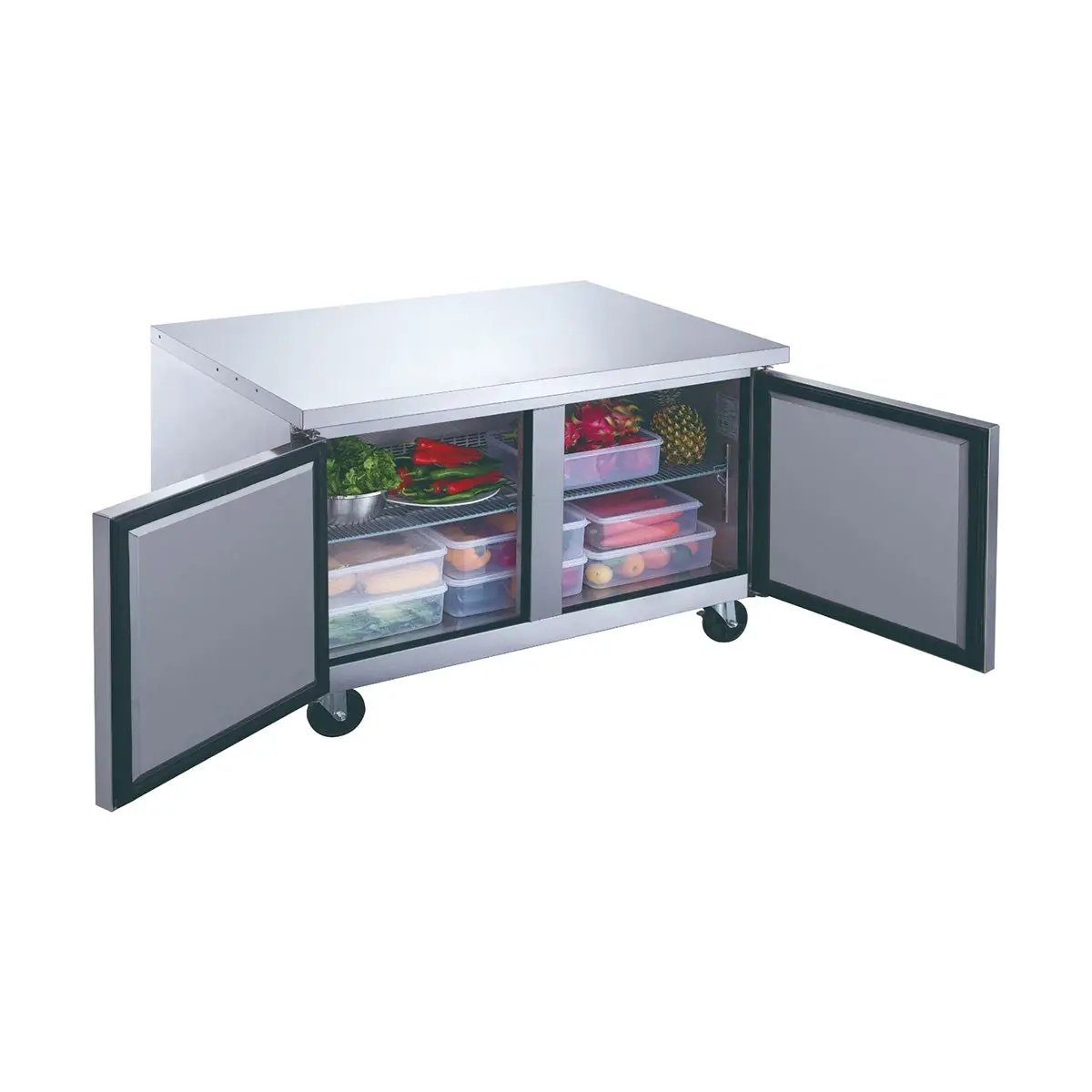 Dukers Appliance Co DUC36R 36" 2-Doors Undercounter Refrigerator, Stainless Steel, 9.6 cu. ft.