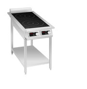Eurodib FCI235OS1PH floor-standing 2-hub induction range with open stand 3.5kW per hub single-phase