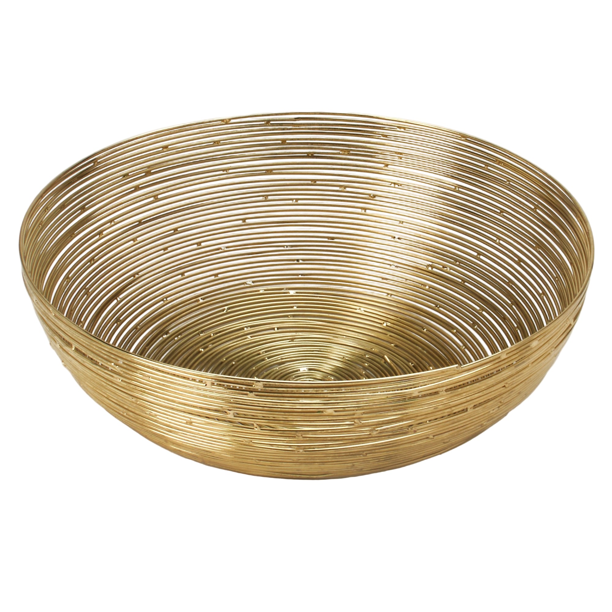 Gold Wire Round Bread Basket - 8.6 Inch.