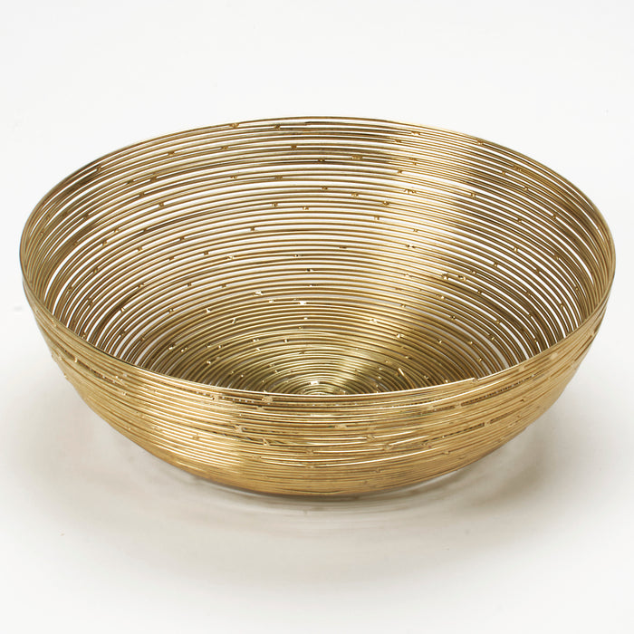 Gold Wire Round Bread Basket- 8.6 Inch.