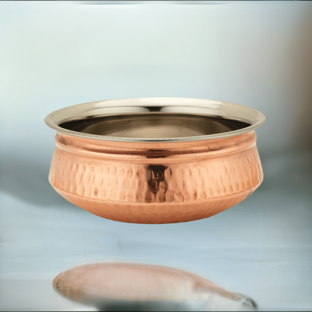 Servingware Indian Style Copper/Stainless Steel Handi Bowl # 2 - 20 Oz.