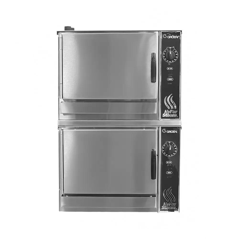 Groen (2)HY-3E 6-Pan HyPerSteam Convection Steamer - Double Stacked, Pressureless, Auto-Delime, 208V 1-Phase