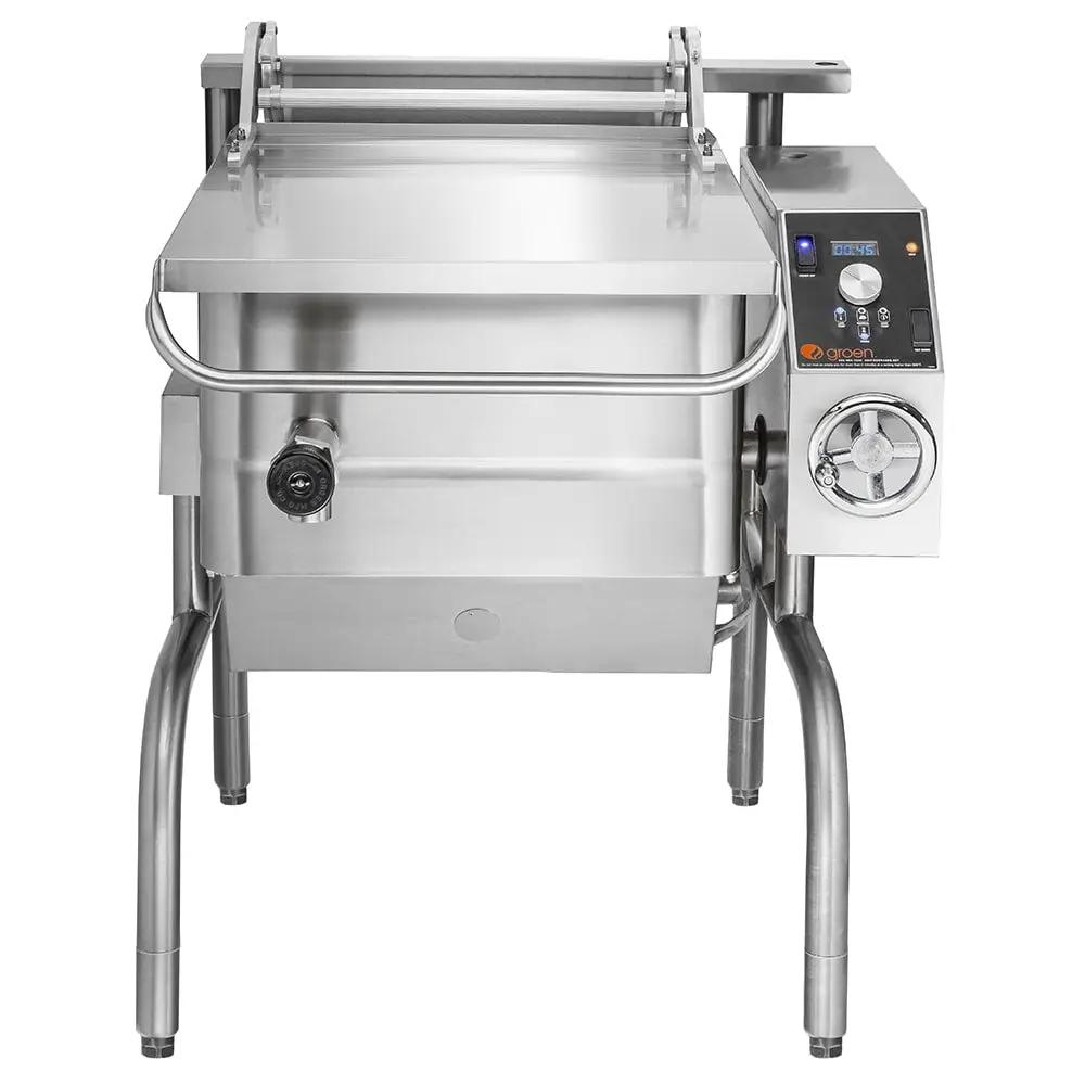 Groen BPM - 15EA 15 gal. Tilt Skillet - Open Leg Base, Polished Pan, Measurement Marks, 208v/3ph